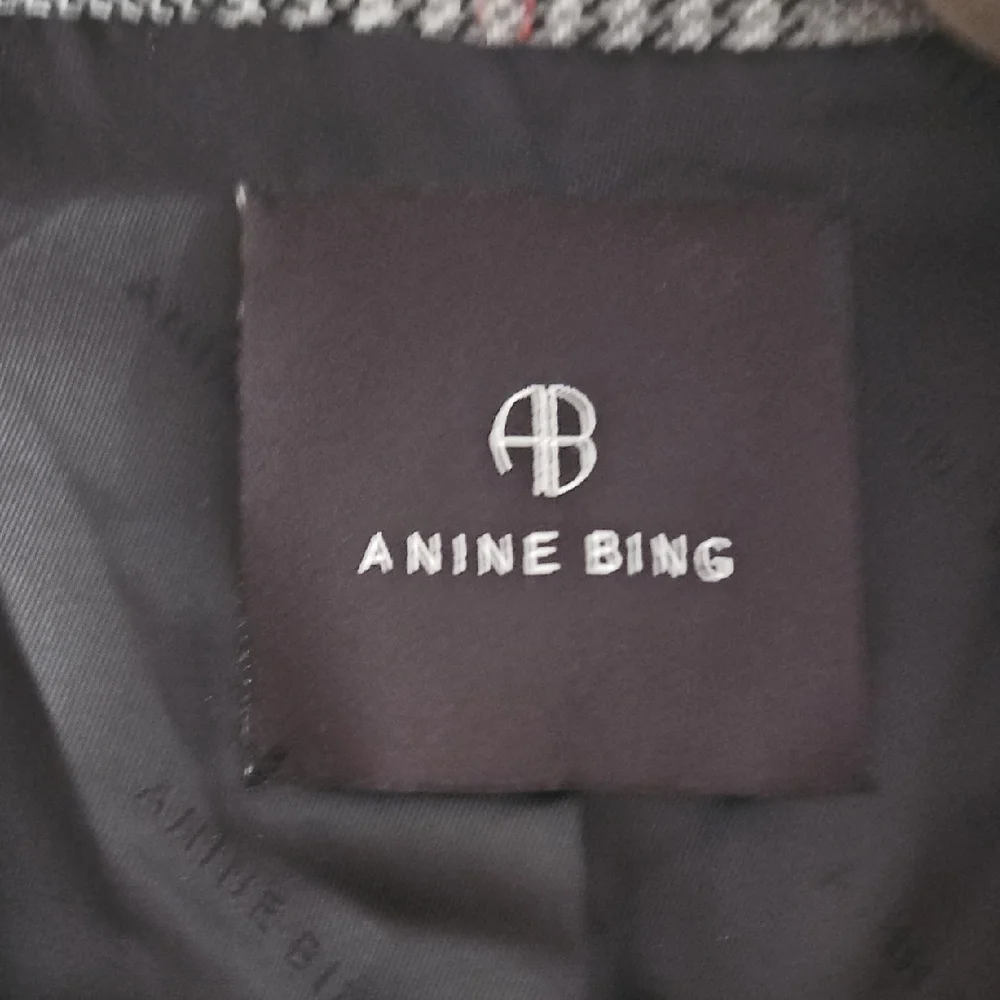 Anine Bing Size S Black and White Checkered Blazer